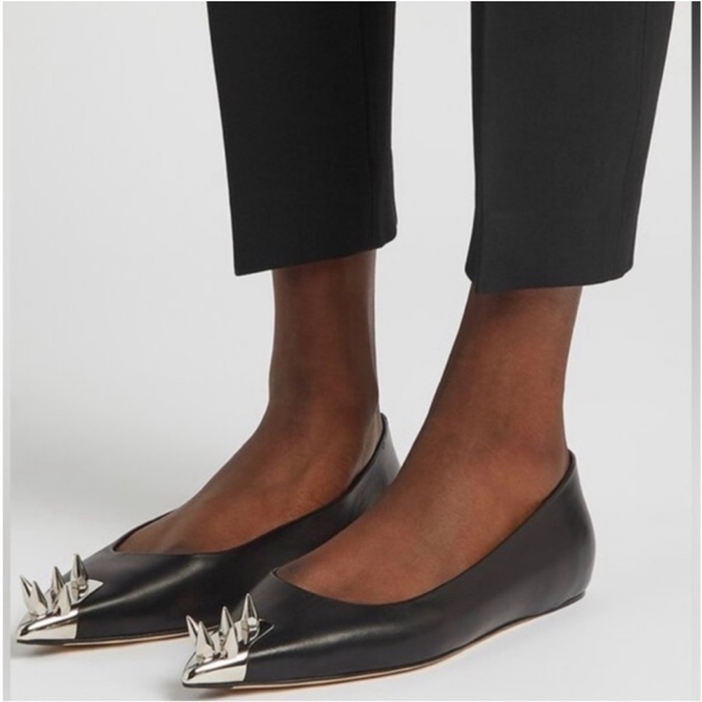 Alexander McQueen Black Spiked Flats